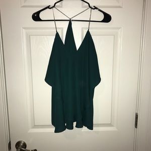 Forest Green Tank with faux metal straps
